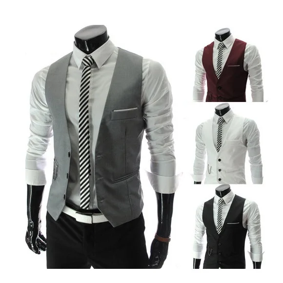 Винтажный Мужской костюм жилет Новое поступление приталенный модный