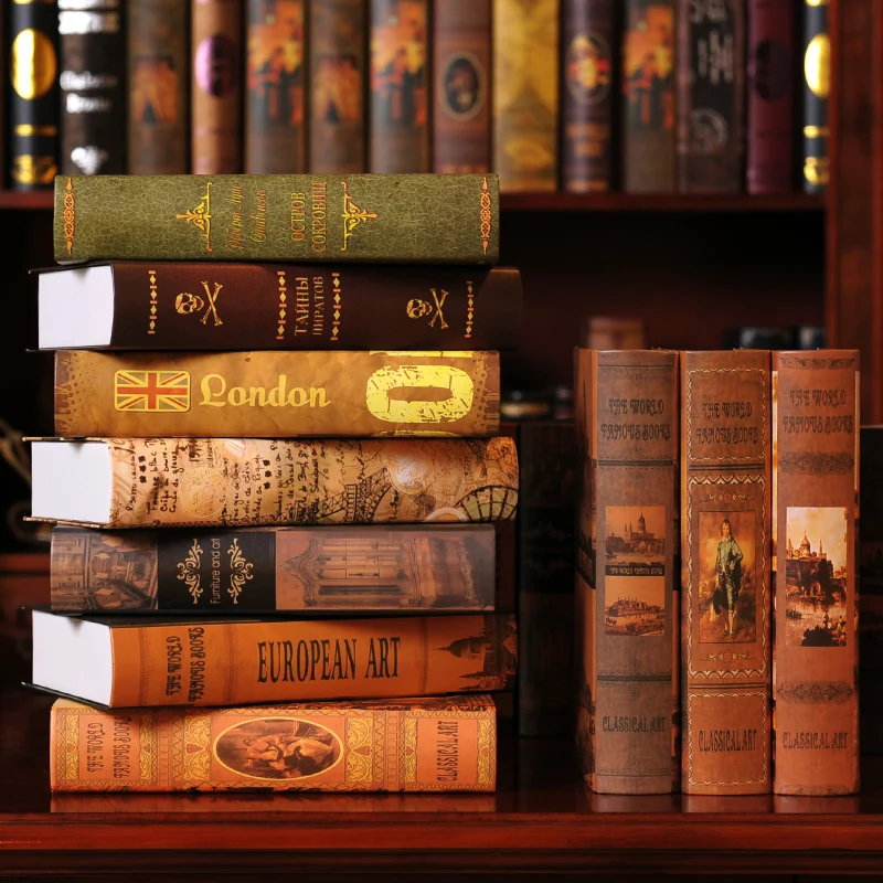 8 шт. книга Европейский окно моделирования исследование книги дисплей реквизит поддельные ретро украшения книги