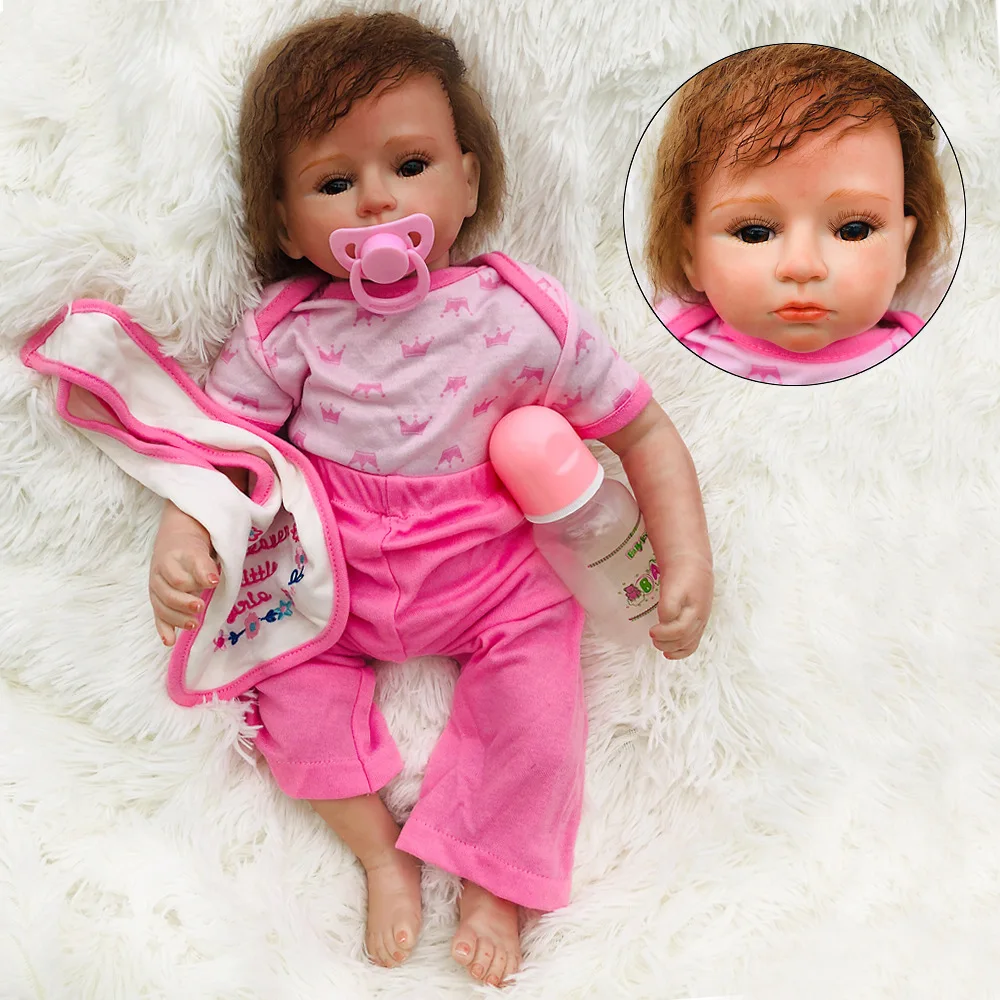 Новинка Bebes Reborn Dolls 18 дюймов bebe reborn corpo de silicone inteiro realista bonecas открытые глаза для