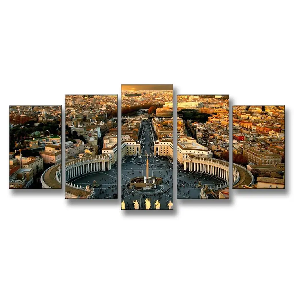 5 Pcs/Set Modern Landscape Roman Forum Painting Printed On Canvas Classic Wall Art Pictures For Gift | Дом и сад