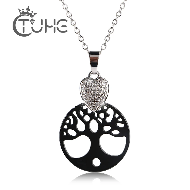 Прекрасная жизнь дерева женские ожерелья и кулоны для женщин Кристалл сердце