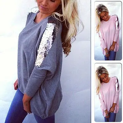 Модная женская Повседневная футболка с длинным рукавом и круглым вырезом