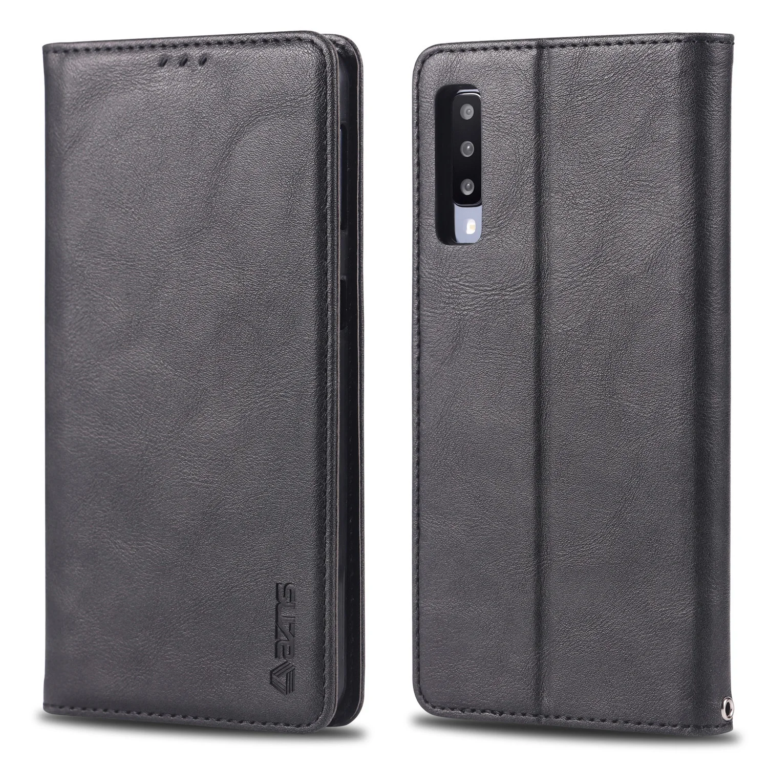 Чехол AZNS с магнитной адсорбцией для samsung Galaxy A50 A505F A505G из искусственной кожи, чехол-держатель для карт, Ретро кошелек, чехол, fundas coque - Цвет: FGW Black