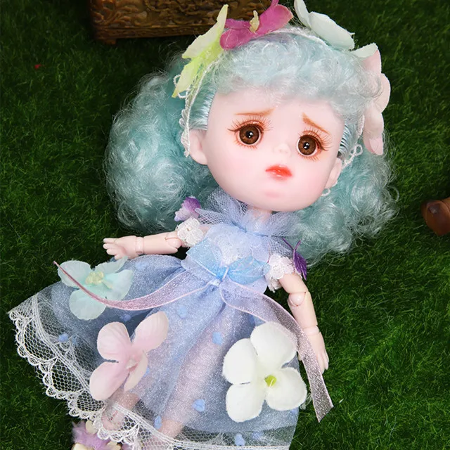 Hydrangea 1/12 BJD кукла 26 шарнирное тело 14 см мини кукла серия DODO кукла с костюмом и обувью макияж и коробка в подарок OB11 - Цвет: Hydrangea