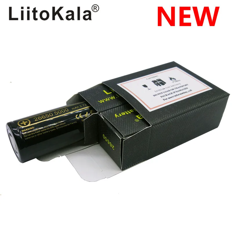 HK LiitoKala lii 50A 26650 5000 мАч литиевая батарея 3 7 в перезаряжаемая подходит для фонарика