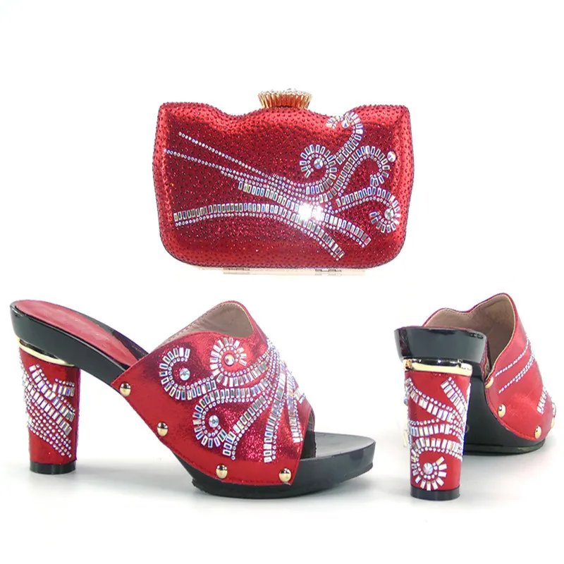 2017 Новое ЗОЛОТО Итальянская Обувь И Сопрягая Мешки С Каменными Высокий Каблук