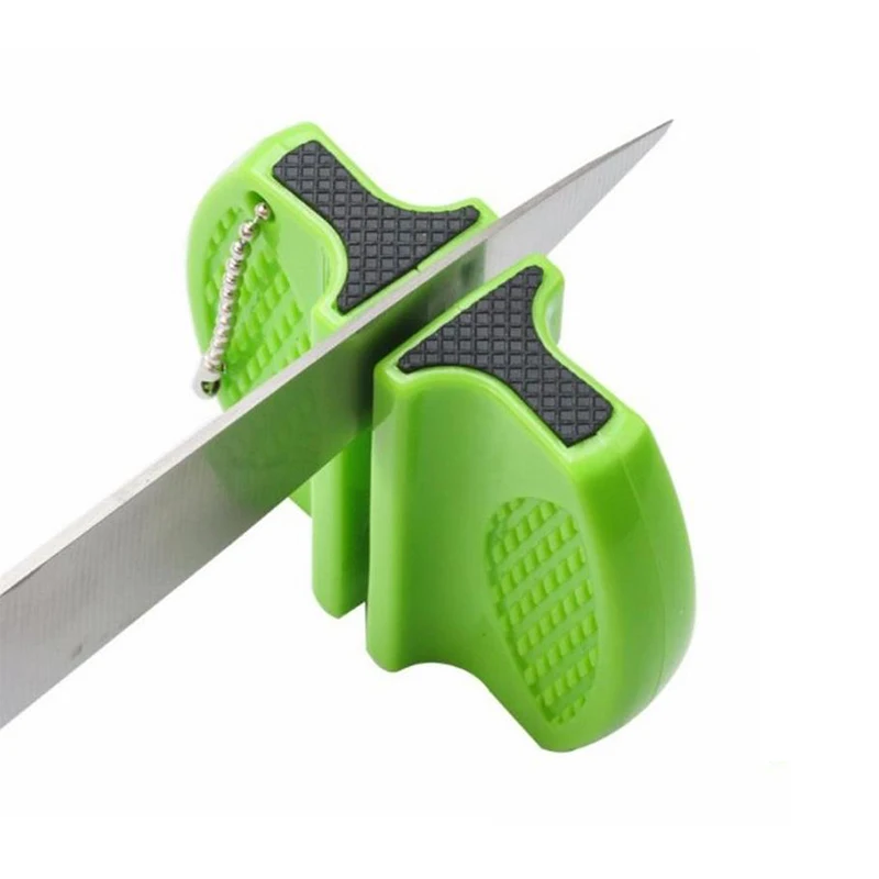 Двухступенчатая ручная мини точилка для ножей 4 цвета керамический стержень