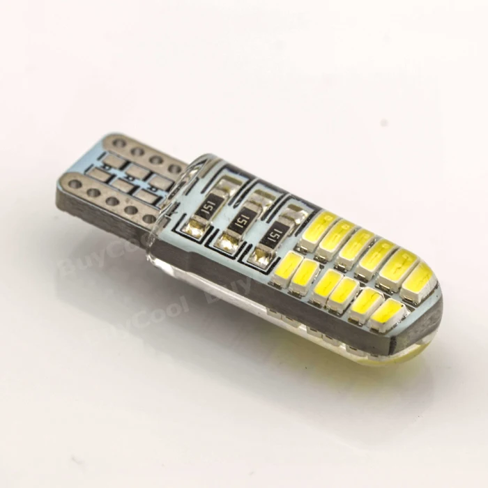 Абсолютно новый 1 шт. Белый T10 W5W 3014 24-SMD Светодиодный Боковой силикагель вспышка