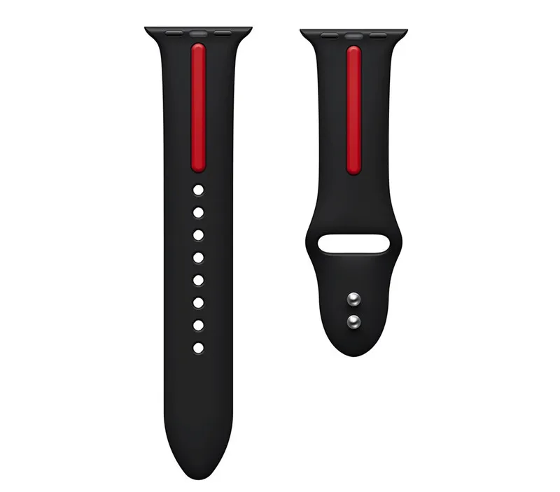 Black Red ASHEI силиконовый ремешок для наручных часов Apple Watch, версии 4 40 мм, 38 мм, 42 мм, мягкие спортивные браслет для наручных часов iWatch, полосы серии 3/2/1 ремешок - Цвет ремешка: Black Red