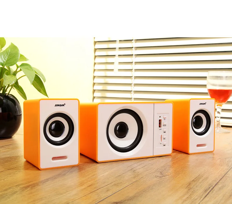 Сада D-200D плюс Bluetooth/AUX/TF/USB колонки 2,1 3 канала сабвуфера мультимедийных звуковых коробку для компьютера ноутбука MP3 USB Мощность