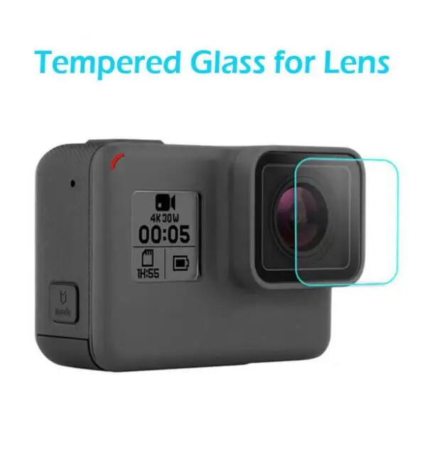 For Camera Lens Закаленное Стекло защитный чехол для GoPro Go pro Hero Hero5 Hero6 Hero7 Hero 5/6/7 черный Камера Защитная пленка для телефона, защитная пленка - Цвет: For Camera Lens