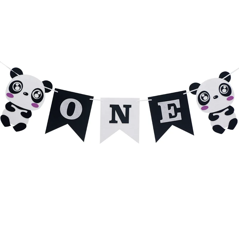 1 шт Panda на день рождения Фольга шары День рождения украшения дети бамбуковый лес животного надувные шаре Baby Shower Декор Globos - Цвет: one flags