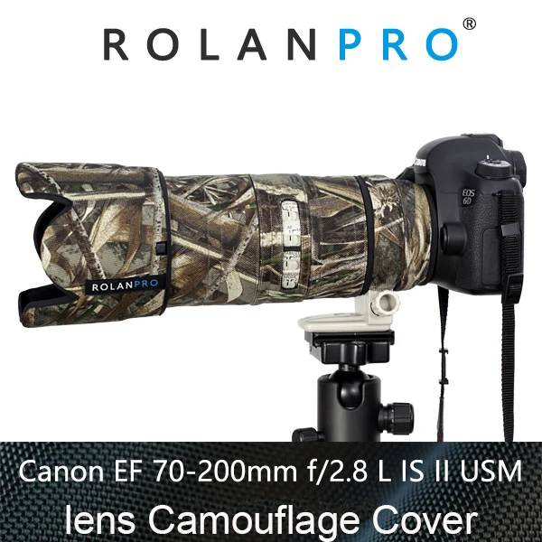 Камуфляжный водонепроницаемый чехол ROLANPRO для объектива Canon EF 70 200 мм F2.8 L IS II