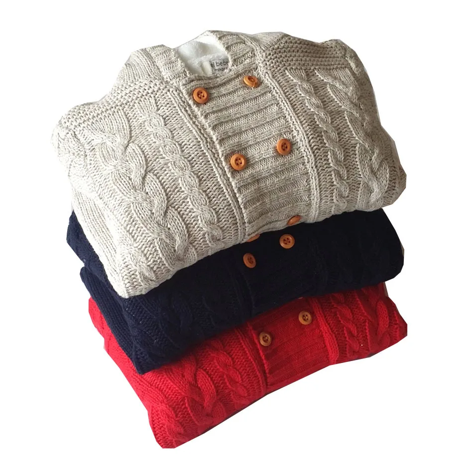 Детский толстый свитер с капюшоном хлопковый однотонный двубортный на возраст