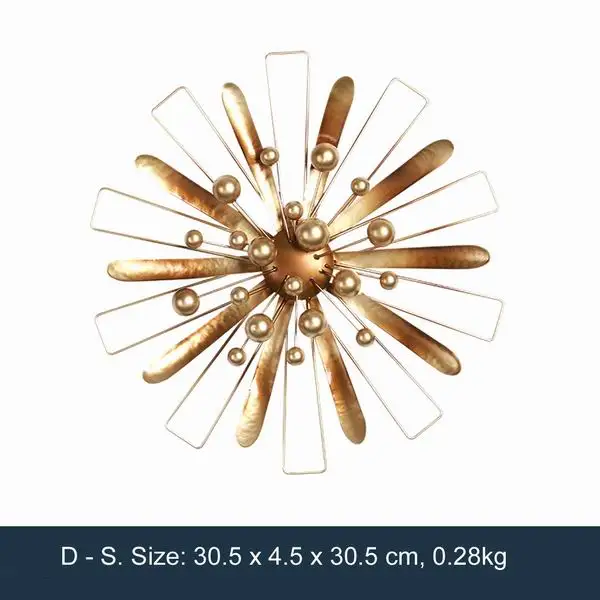 D-S Цвести Аннотация Искусственный Металл Wall Art Home Decor Железный Золотой Стикер Стены Домашнего Декора Комнаты - Цвет: D-S