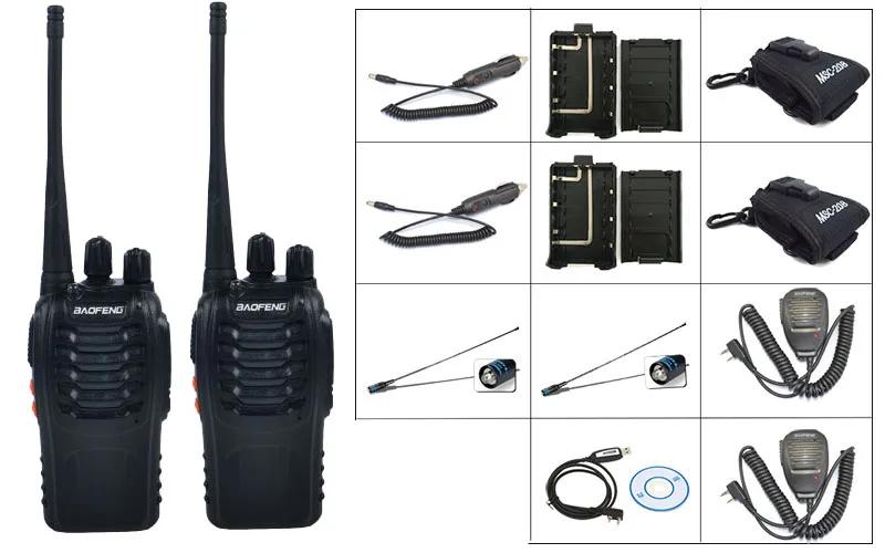 2 шт. черный BaoFeng BF-888S WalkieTalkie с 2X NA 771-F антенной + 1X Кабель для программирования 2xbaofeng
