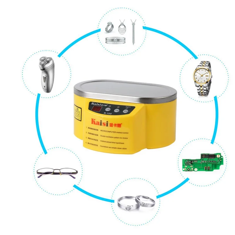 

K-105 110V/220V 30W/50W 0.6L Digital Ultrasonic Cleaner Cleaning Machine For Watch Electronic Accessories Jewellery Coin