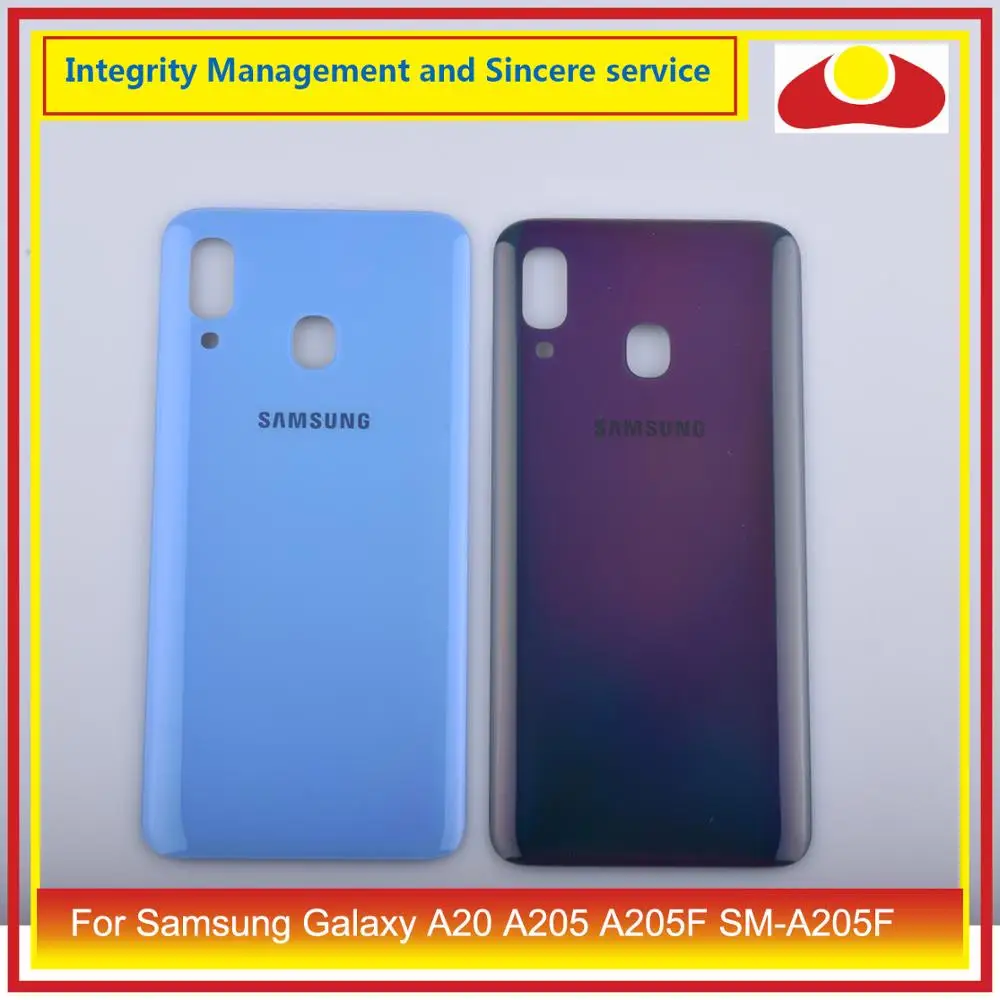 10 шт./лот для Samsung Galaxy A20 A205 A205F SM корпус батарейный отсек Задняя стеклянная крышка