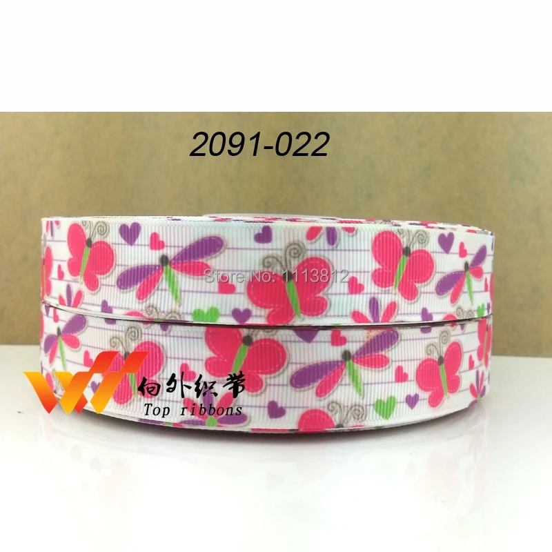 Бесплатная доставка 50 ярдов 7/8 &quot22 мм бабочка ленты печатных grosgrain 2091 022|ribbon width|print