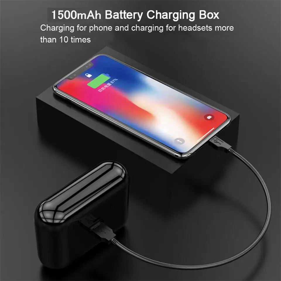 TWS Q32 мини беспроводные наушники bluetooth гарнитура громкой связи игровая гарнитура с 1500 мАч блок питания