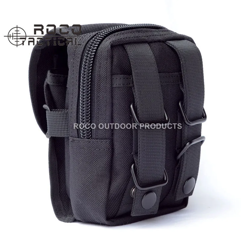 ROCOTACTICAL M1 Molle Тактические поясные сумки многофункциональные армейские компактные поясные сумки 5," Molle телефонные сумки Cordura нейлоновые черные/коричневые