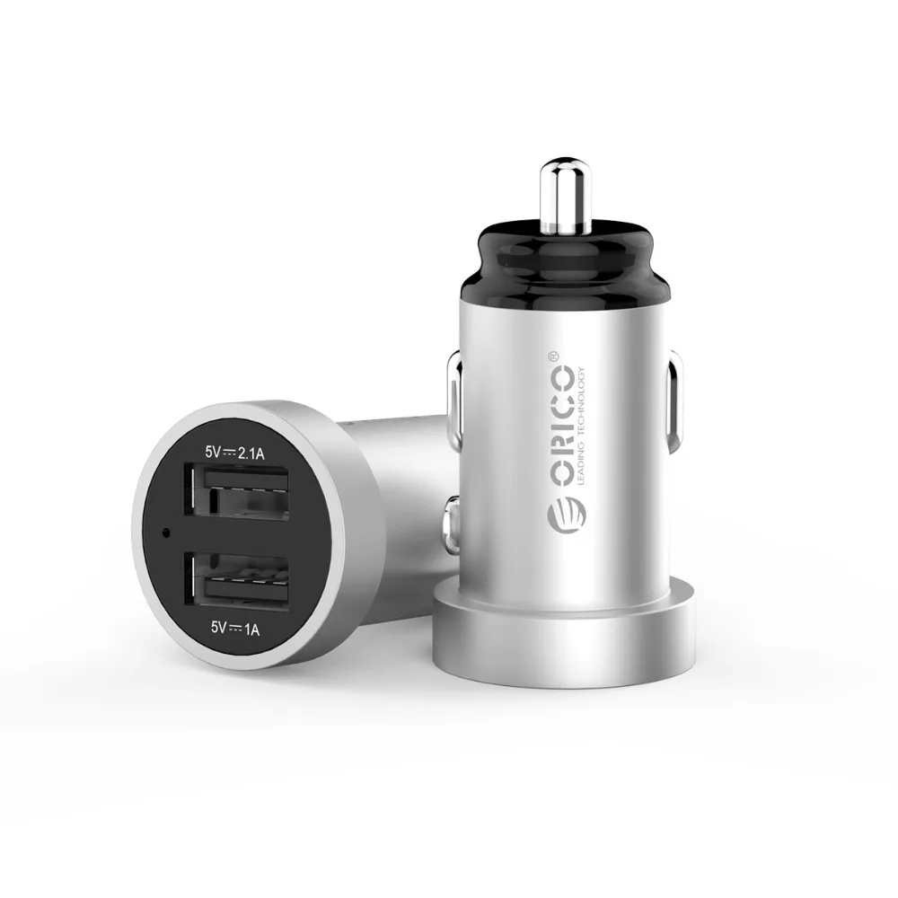ORICO Mini Dual USB Автомобильное зарядное устройство Быстрая зарядка для iPhone X XR XS huawei Xiaomi мобильный телефон автомобильное зарядное устройство планшет gps автомобильное зарядное устройство