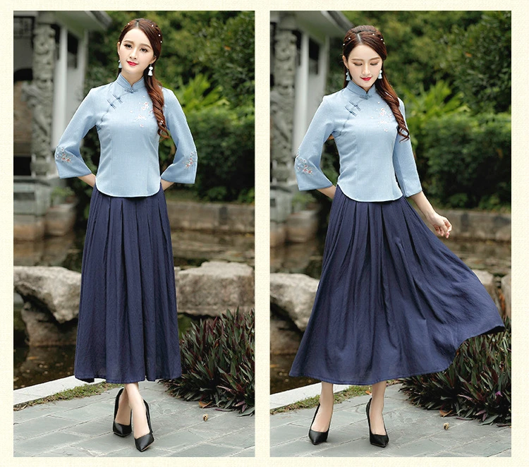 Chinois Топы Camisa китайский женский костюм Cheongsam блузка Vetement чайный костюм-платье традиционная китайская одежда женская рубашка Qipao
