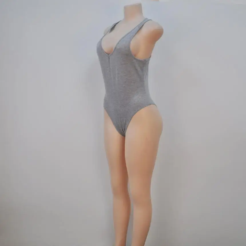2017 мода 1 шт женский без рукавов сиамский однотонный сексуальный тонкий