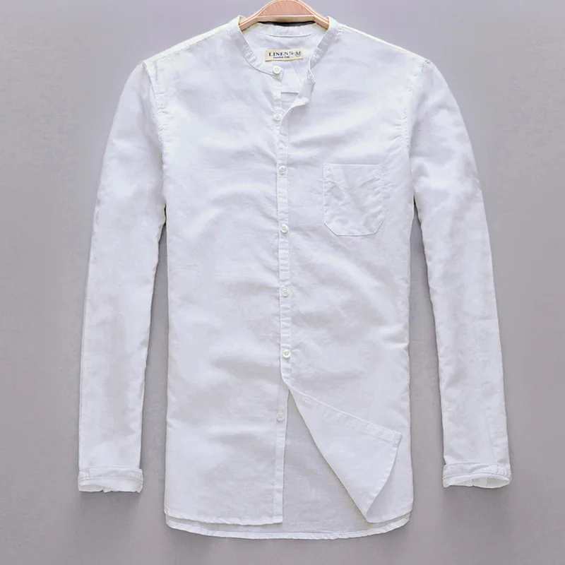 Брендовые льняные фоторубашки в итальянском стиле мужская повседневная деловая