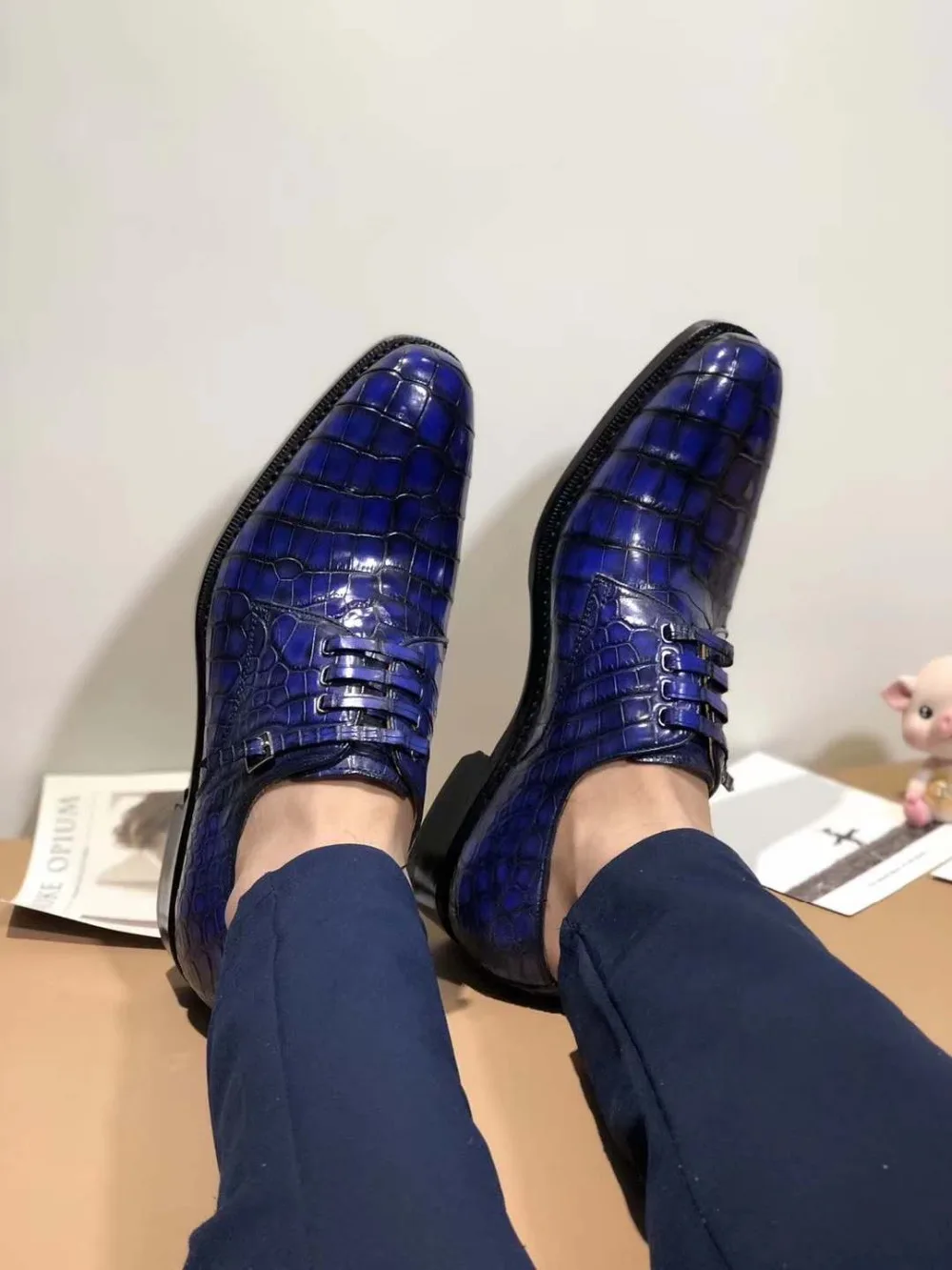 Мужские туфли из натуральной крокодиловой кожи 2 цвета |