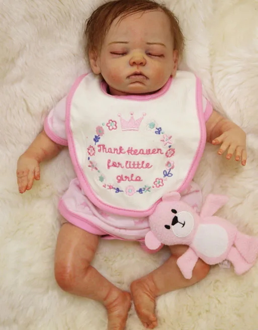 Настоящее прикосновение силикона Reborn Girl Baby куклы игрушки Реалистичные мягкие тела Новорожденные спящие Дети прекрасный подарок на день рождения девушка Brinquedos