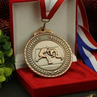 fight wrestling medal factory price custom made metal spot sports medal low price in stock bronze engraving logo word medal
