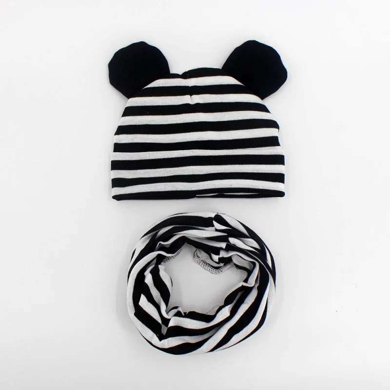 Baby Hat Cotton Ear Cap For Boys And Girls Winter Hat Scarf Set Children Boys Cap Scarf 2PCS