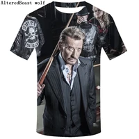 2019 streetwear johnny hallyday rock star 3d tees shirt for sale men short sleeve t shirt crew neck men cool t shirt