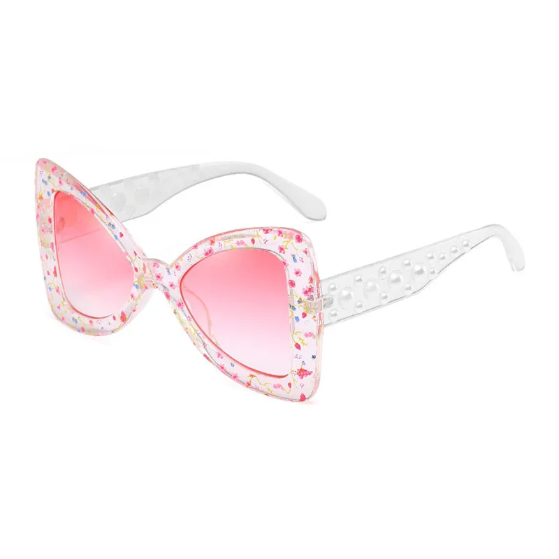 2018 женские солнечные очки Бабочка брендовые дизайнерские Роскошные Жемчужные