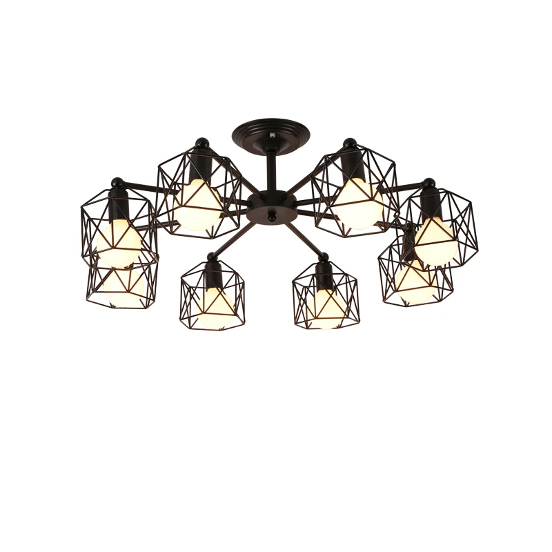 Creative Vintage Chandeliers Multiple Rod Wrought Iron Ceiling Lamp E27 Bulb Living Room Lamparas for Home Lighting Fixtures | Освещение