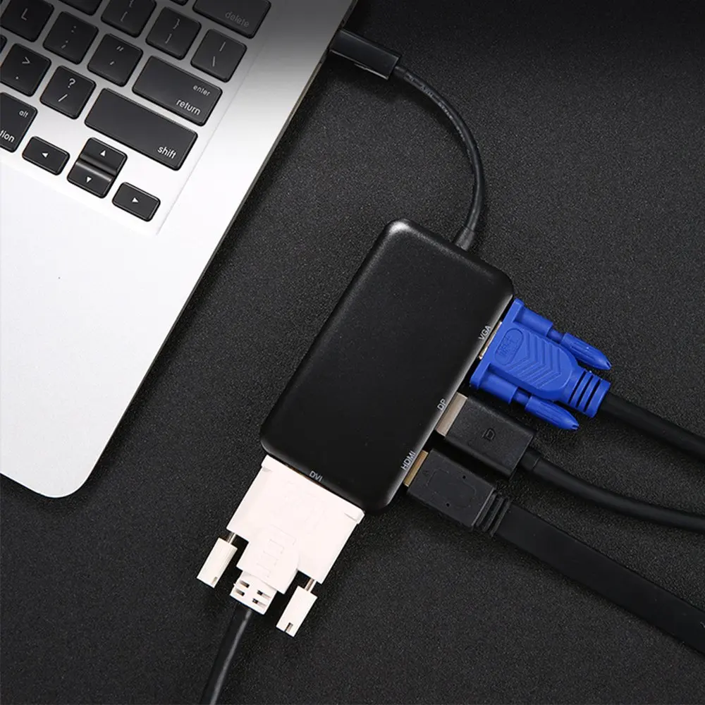 Amkle USB C 3 1 концентратор тип HDMI DP VGA DVI видео адаптер Thunderbolt ключ для Macbook Dell Xps|displayport
