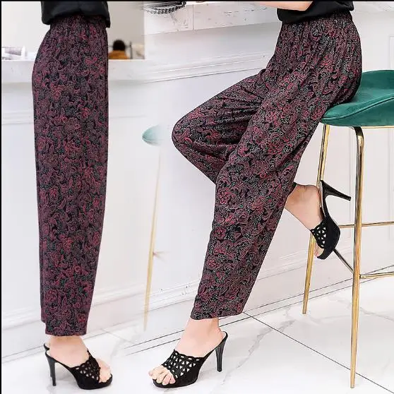 Новые летние женские брюки в винтажном стиле с эластичной резинкой на талии