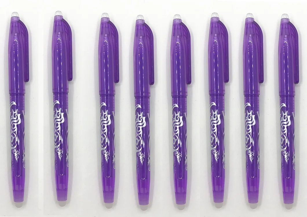 8Pcs Purple 8 шт./компл. со стирающимися чернилами гелевые ручки Magic Контроль температуры красочная ручка 0,5 мм Радужная ручка, ручка для студентов подарок школьные канцелярские товары - Цвет: 8Pcs Purple