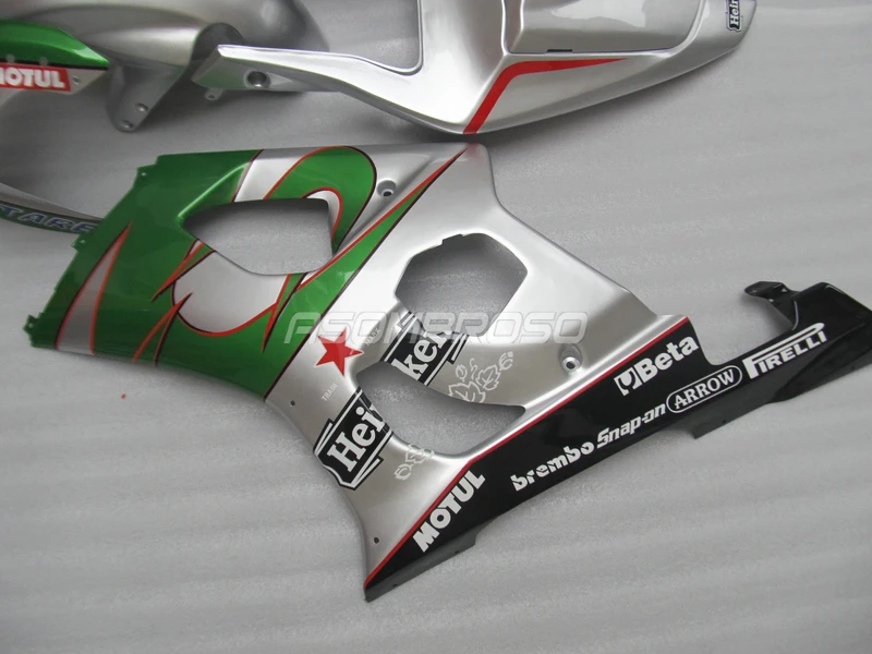 Good quality Motorcycle Fairing parts for Suzuki K3 2003 2004 GSX R1000 03 04 GSXR 1000 K4 green silver Fairings bodywork | Автомобили и
