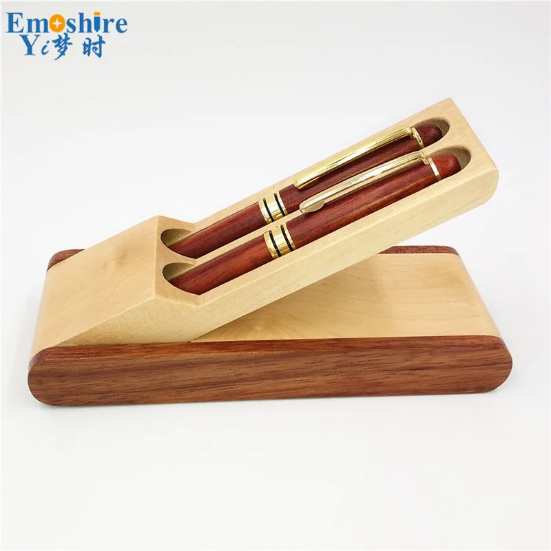 Высокое качество двойной WoodenBrand шариковая ручка авторучка Пенал подарок для