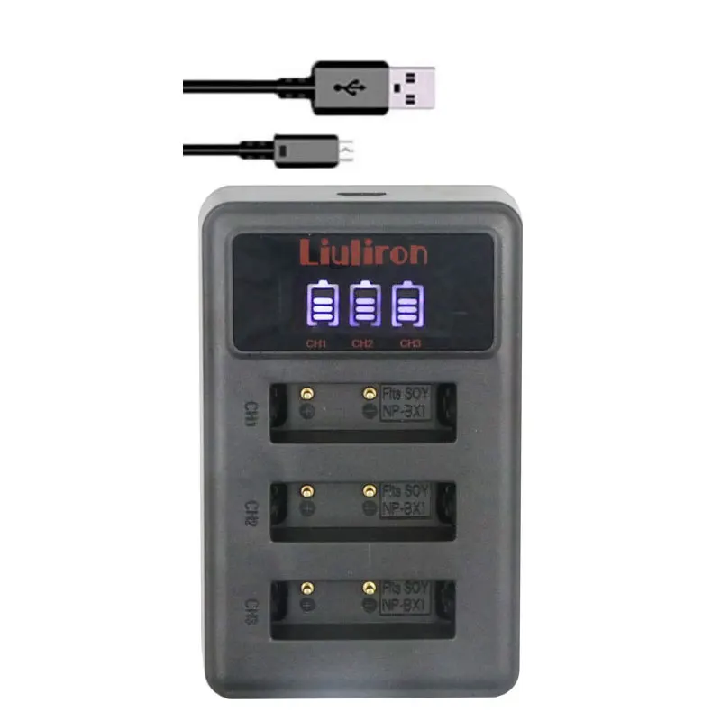 charger only 6x акумуляторная батарея NPBX1 NP-BX1 NP BX1 Батарея пакеты+ 3 лота USB Зарядное устройство для sony комплектующие фотоаппарата sony DSC RX1 RX100 AS100V M3 M2 HX300 HX400 HX50 HX60 GWP88 - Цвет: charger only