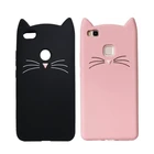 3D мультфильм улыбка кошачьи уши борода Мягкий силиконовый чехол для Huawei P9 Lite 2017 Y6 Prime Y5 2018 2019 резиновый чехол P8 Lite 2015 2016
