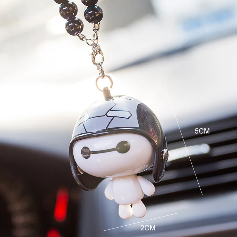 Автомобиль кулон милый шлем робот Baymax куклы висячие украшения автомобили Зеркало заднего вида подвеска украшения аксессуары Подарки