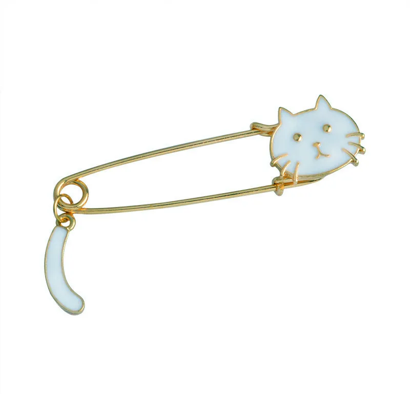 Creative Cute Kitten Wag Tail Black and White Brooch Commemorative Cat Fashion Woman Children's Birthday Gift | Украшения и