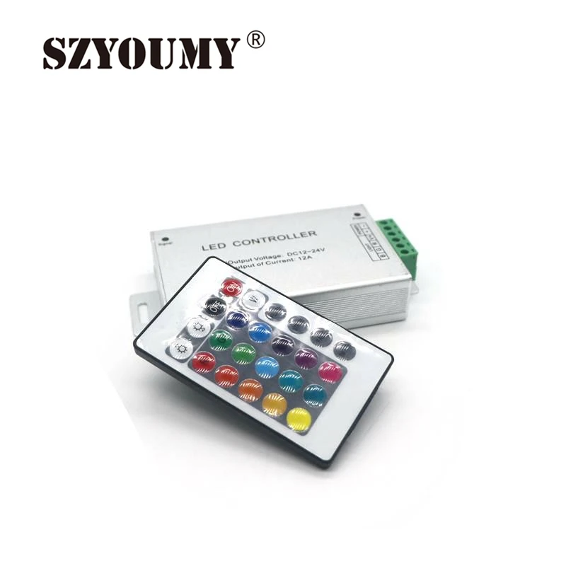 

SZYOUMY 30PCS RGB Controller Dimmer Switch IR Remote 24 Keys Wireless+Led Signal Amplifier for 5630 5050 3528 3014 Led RGB Strip