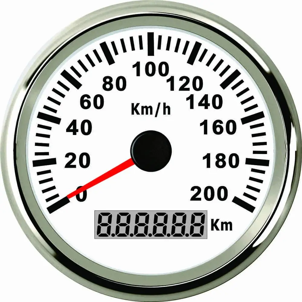 Водонепроницаемый автомобиль Грузовик Лодка Мотор Авто 85 мм gps Спидометр 120 км/ч 200 км/ч красная подсветка 9-32 В с gps антенной - Цвет: 200K-WS
