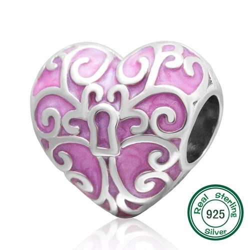 Подлинные Подвески ChaWin в виде серебряной бабочки сердца розового цвета подходят