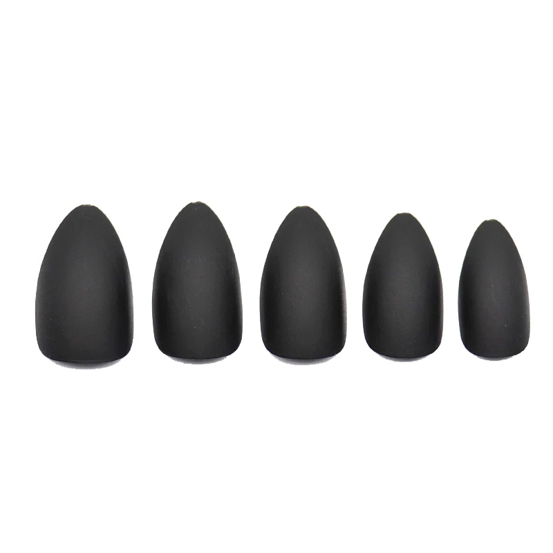 Накладные ногти на шпильках матовые черные телесные розовые красные фиолетовые