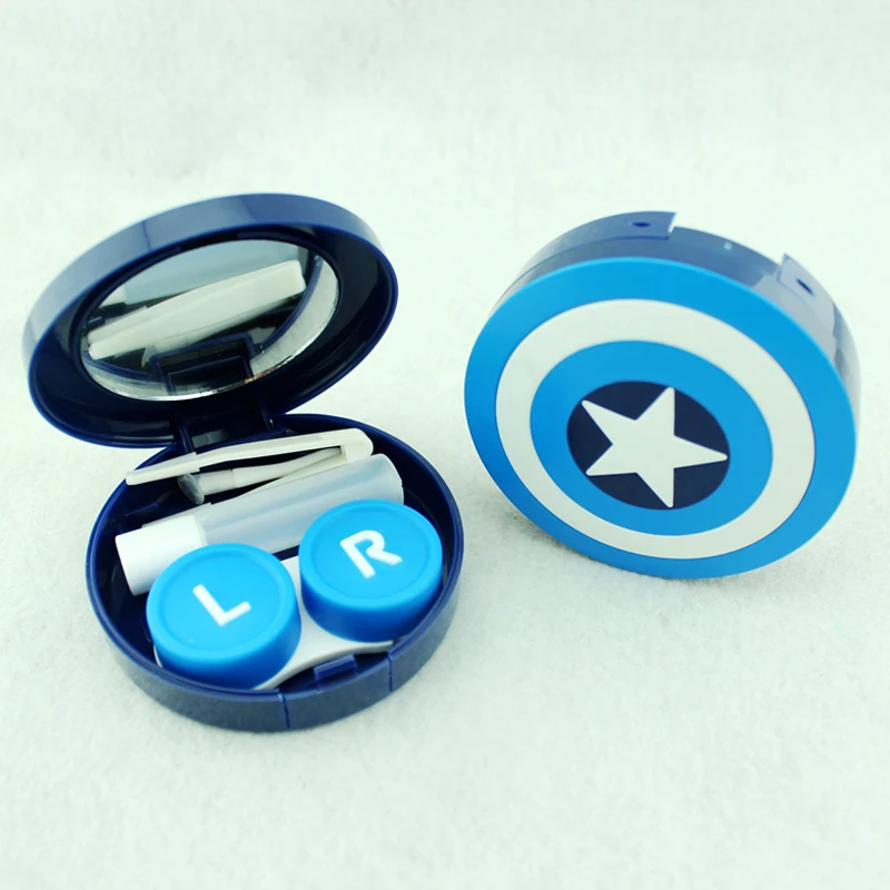 Чехол для контактных линз с зеркалом Капитан Америка хит продаж контейнер